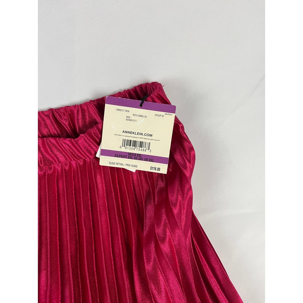 Anne Klein XXL Pink Pleated Skirt Elastic Waist Band New with Tags